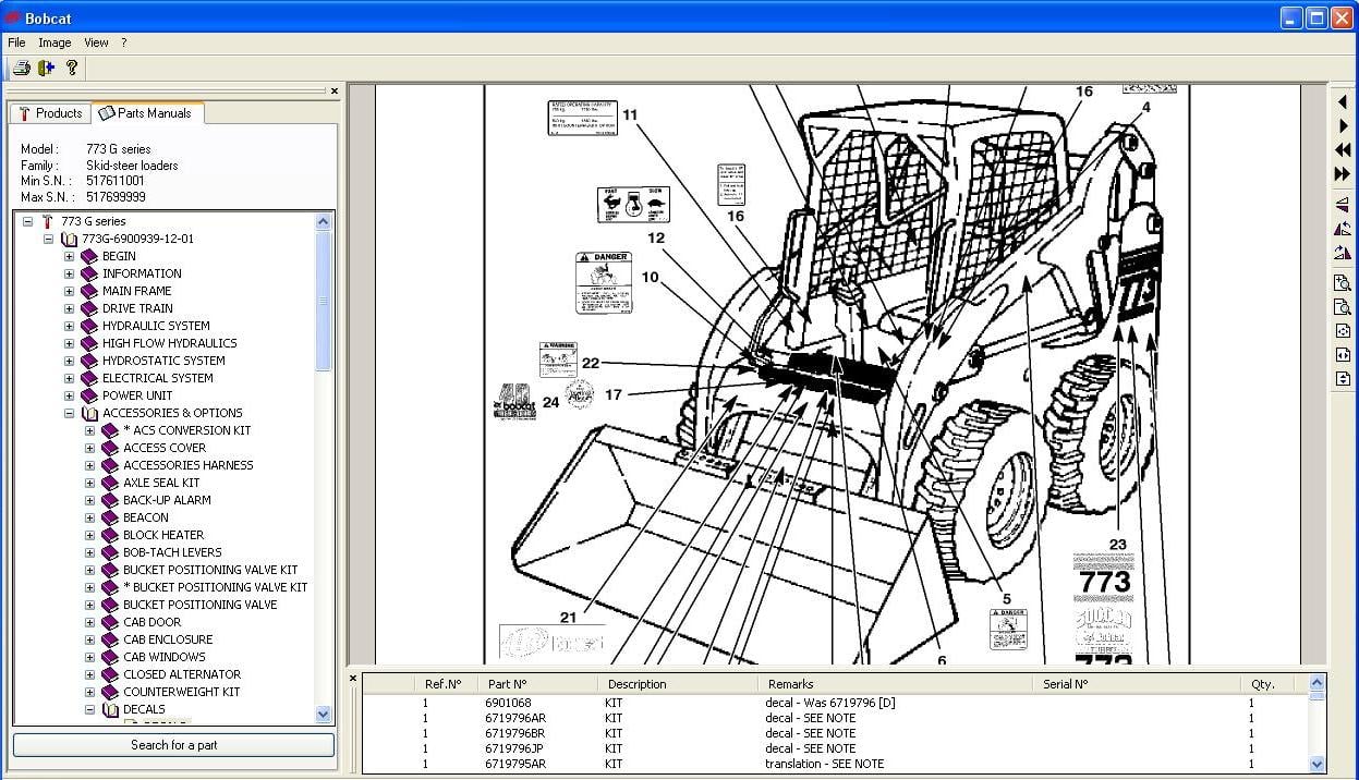 free  bobcat 753 parts manual pdf